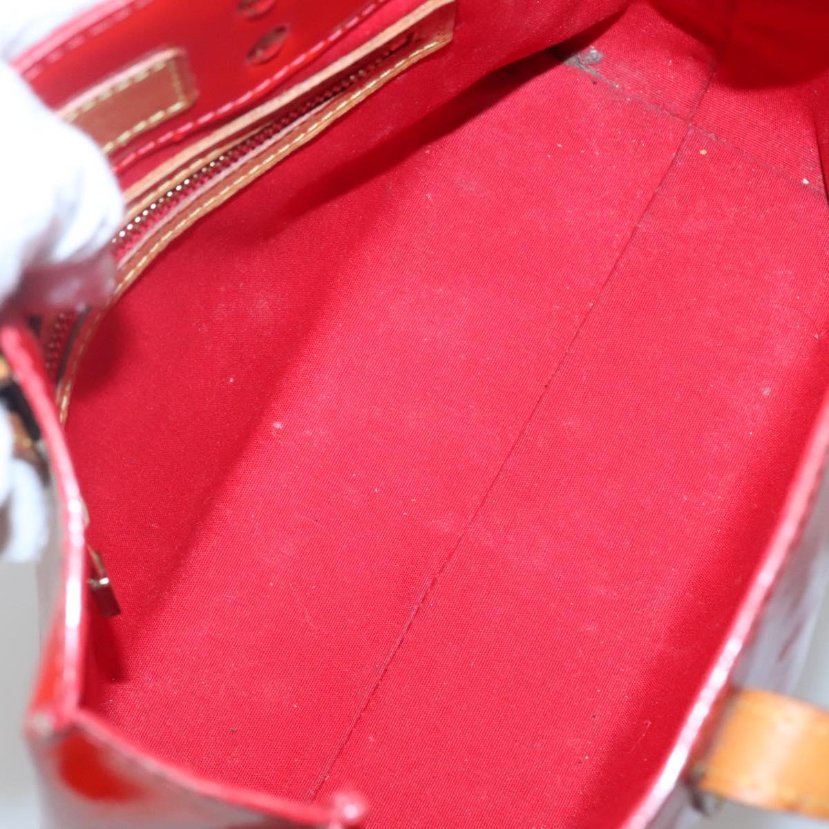 LOUIS VUITTON Monogram Vernis Reade PM Hand Bag Red Rouge M91088 LV Auth bs29030