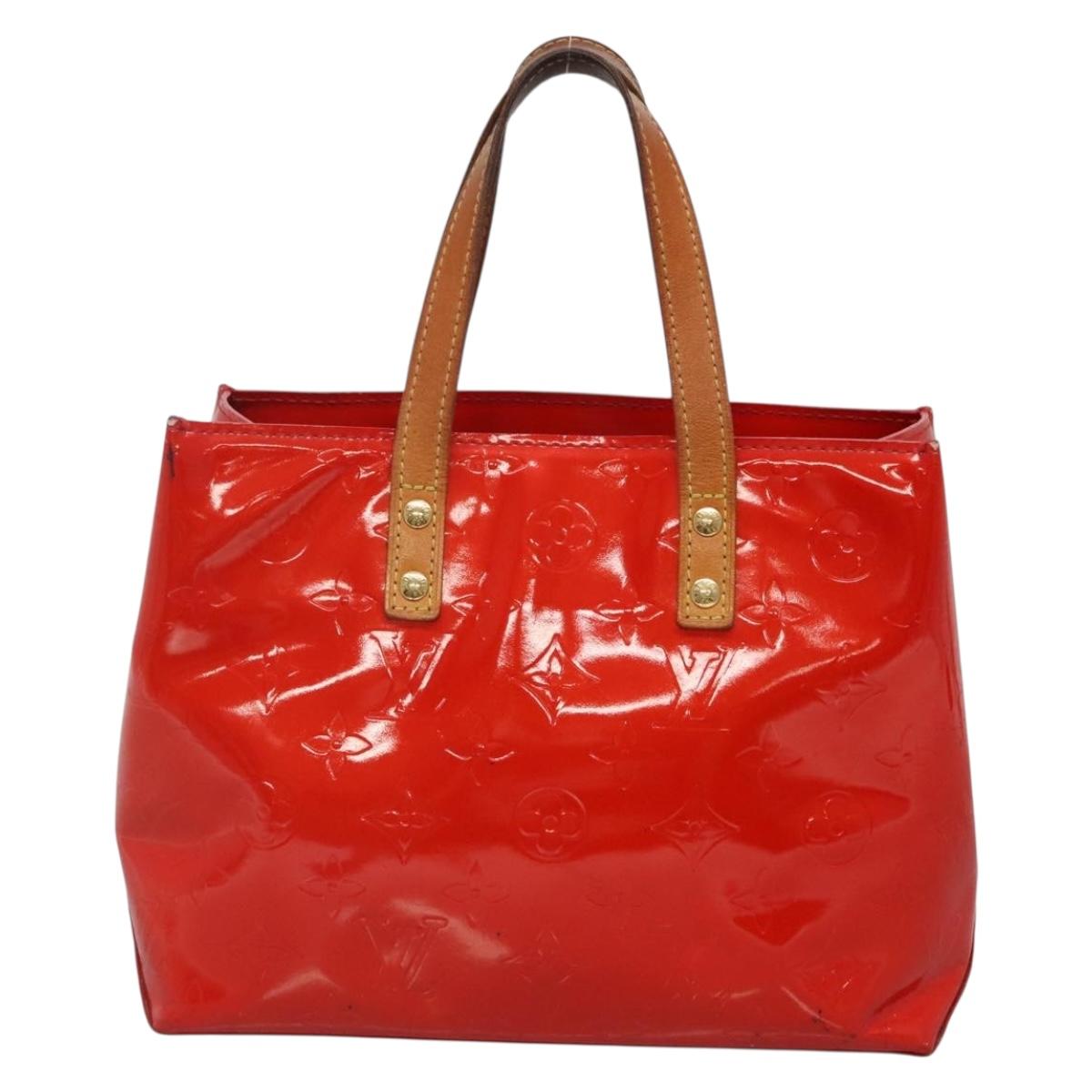 LOUIS VUITTON Monogram Vernis Reade PM Hand Bag Red Rouge M91088 LV Auth bs29030