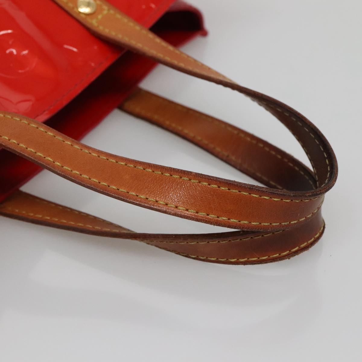 LOUIS VUITTON Monogram Vernis Reade PM Hand Bag Red Rouge M91088 LV Auth bs29030