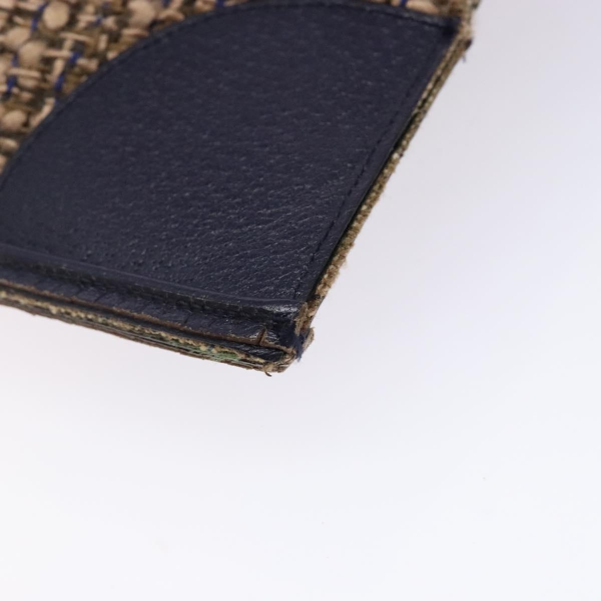 PRADA Hand Bag Tweed Beige Silver Auth bs29049