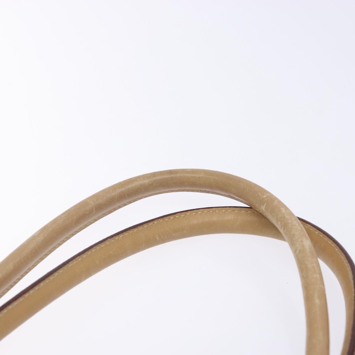 PRADA Shoulder Bag Nylon Leather Beige Auth bs29050