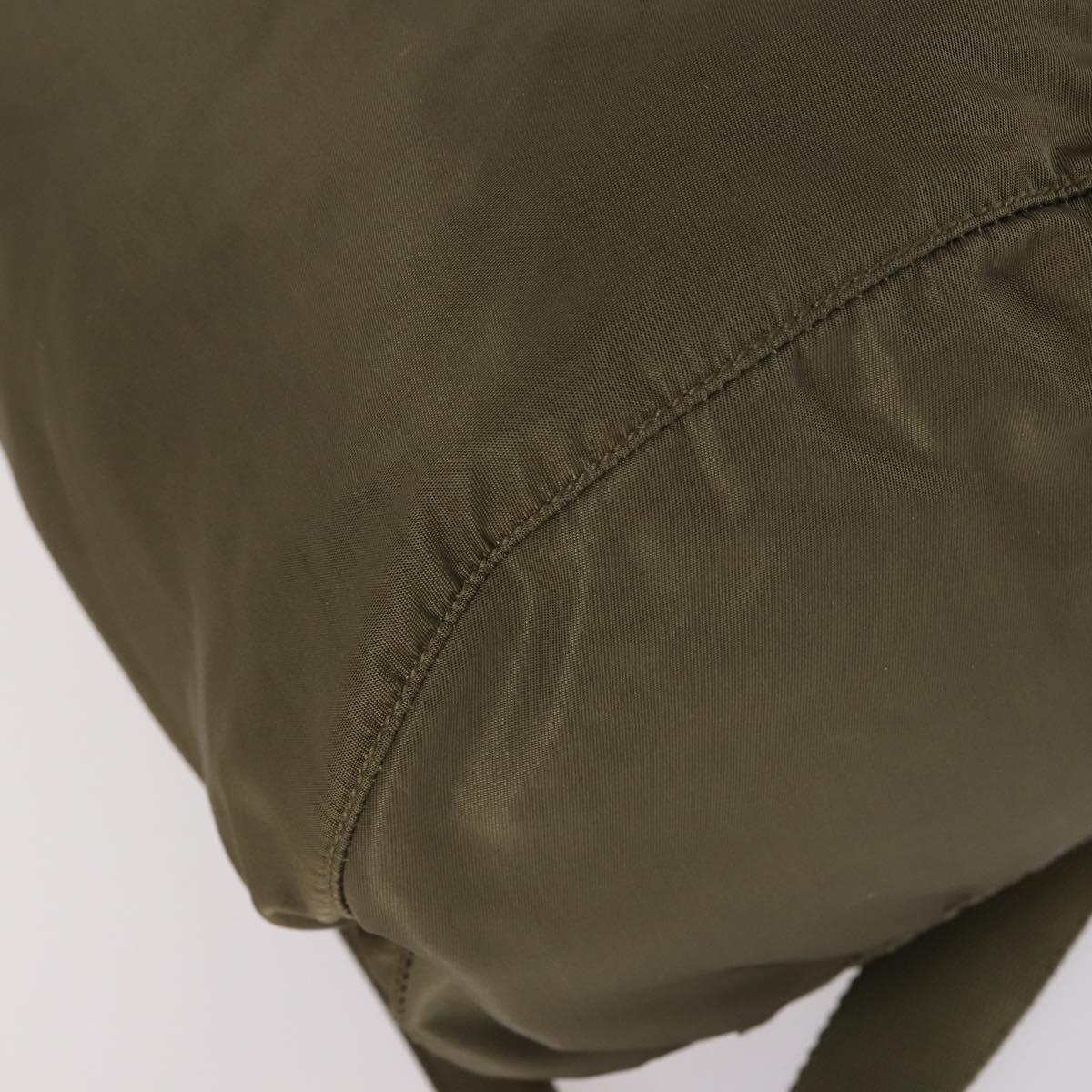 PRADA Backpack Nylon Khaki Silver Auth bs29051