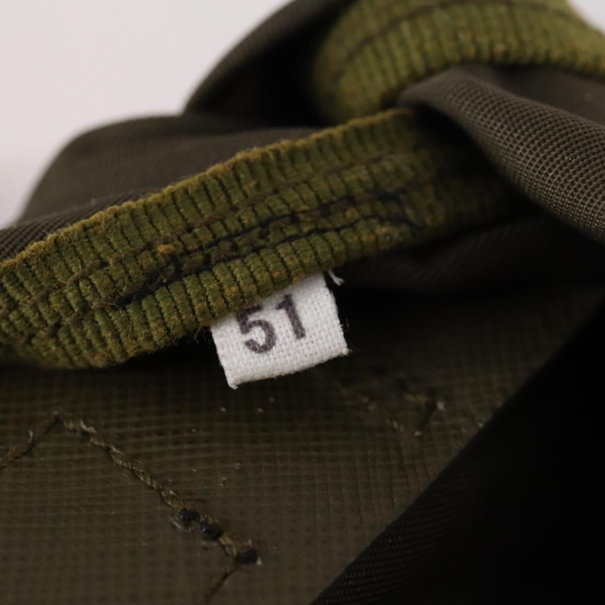 PRADA Backpack Nylon Khaki Silver Auth bs29051