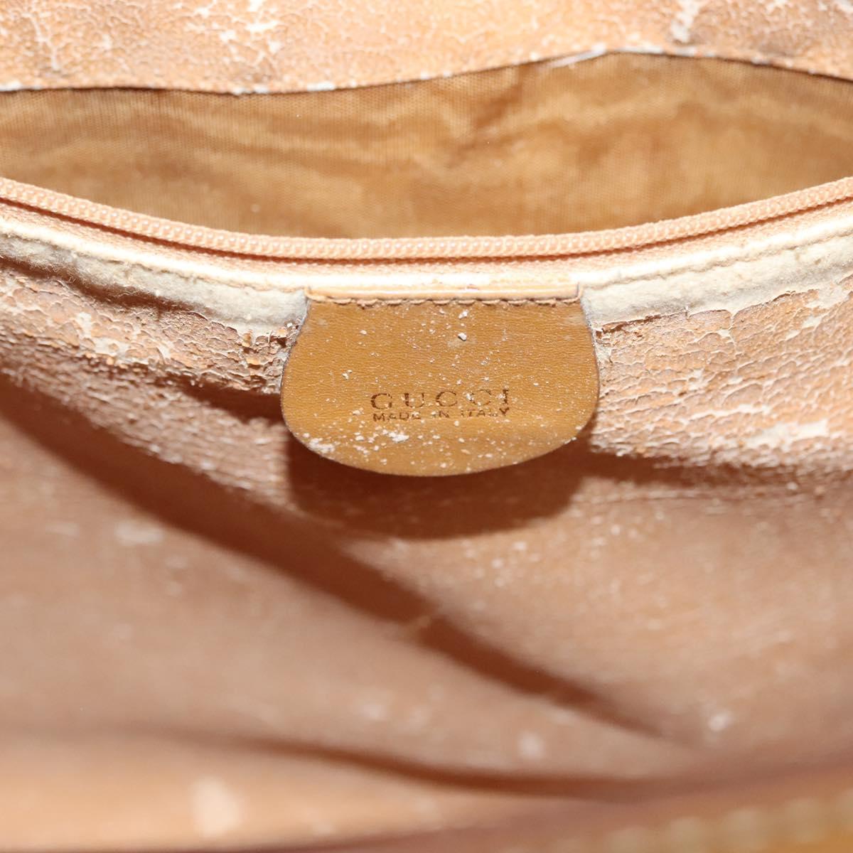 GUCCI GG Canvas Tote Bag Beige Gold Auth bs29058