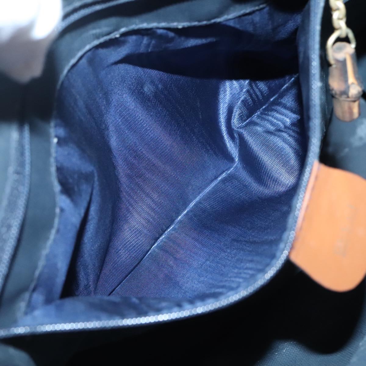 GUCCI Tote Bag Canvas Blue Gold 002 2853 0307 0 Auth bs29059