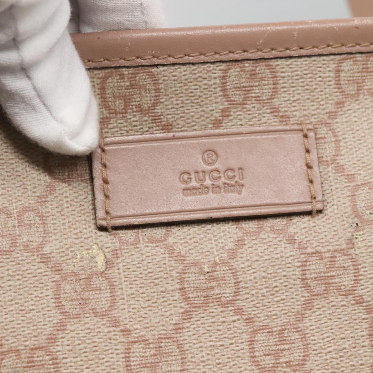 GUCCI GG Supreme Tote Bag PVC Beige Gold 211137 Auth bs29064