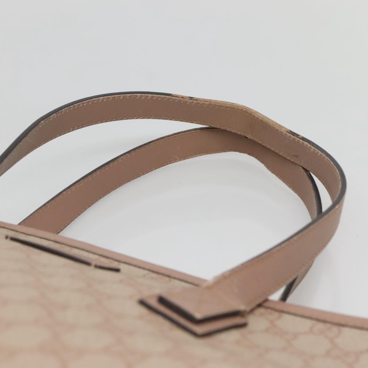 GUCCI GG Supreme Tote Bag PVC Beige Gold 211137 Auth bs29064
