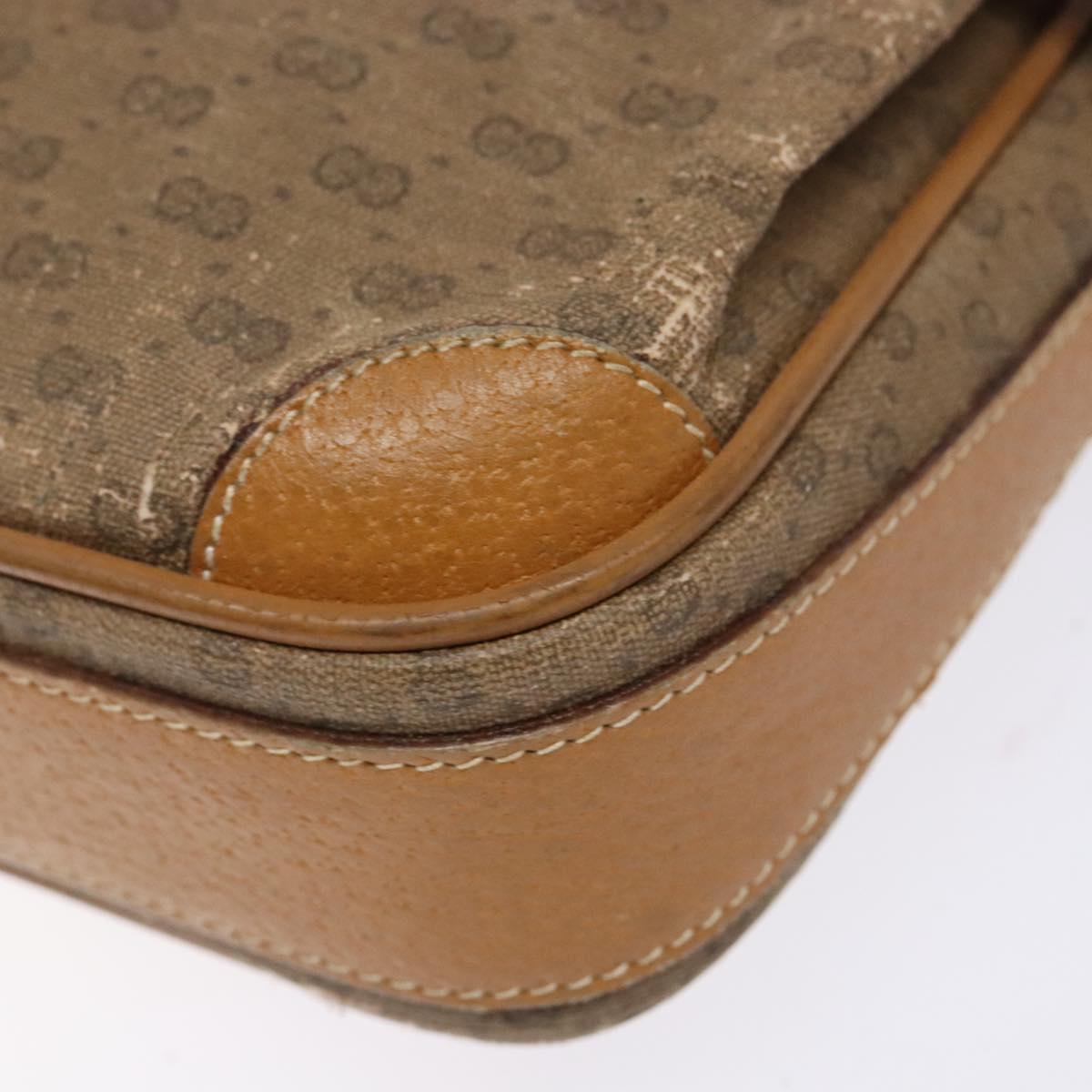 GUCCI Micro GG Supreme Shoulder Bag PVC Beige Gold 007 904 0423 Auth bs29068
