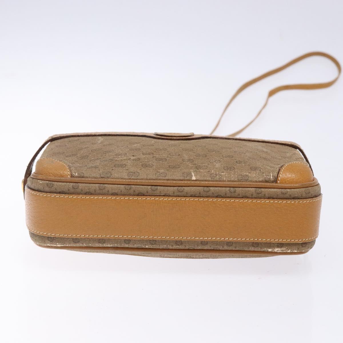 GUCCI Micro GG Supreme Shoulder Bag PVC Beige Gold 007 904 0423 Auth bs29068