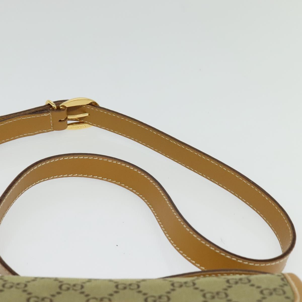 GUCCI GG Canvas Shoulder Bag Beige Gold Auth bs29069