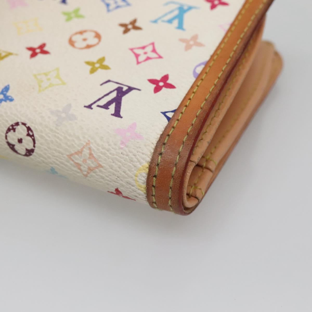 LOUIS VUITTON Multicolor Portefeuille Viennois Wallet White M92987 Auth bs29084