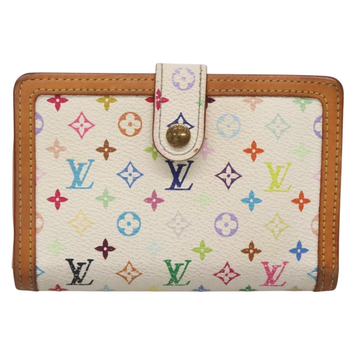 LOUIS VUITTON Multicolor Portefeuille Viennois Wallet White M92987 Auth bs29084
