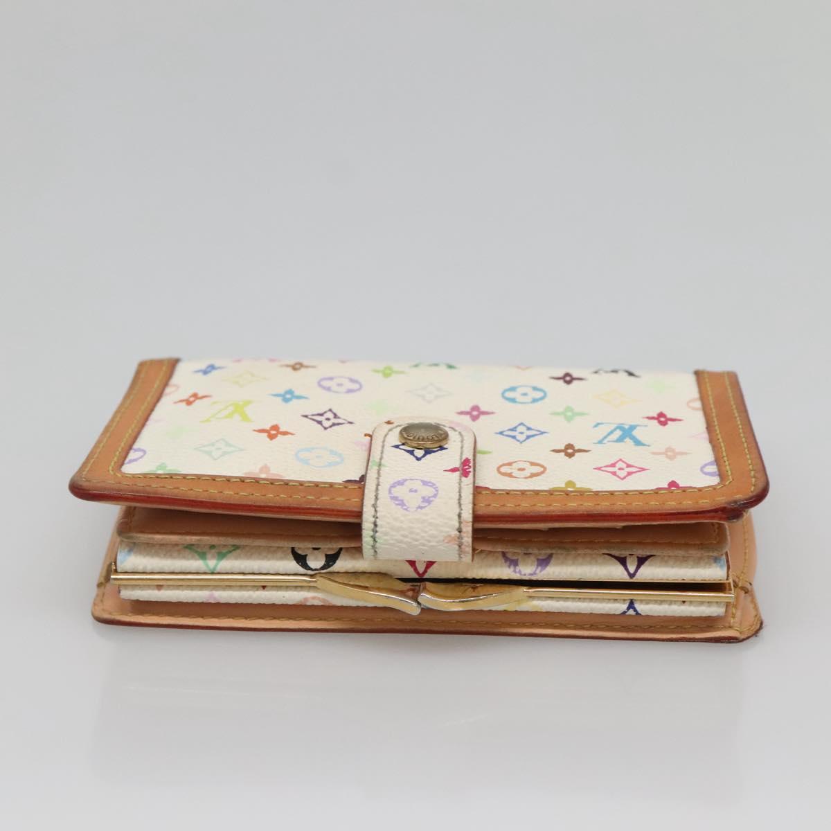 LOUIS VUITTON Multicolor Portefeuille Viennois Wallet White M92987 Auth bs29084