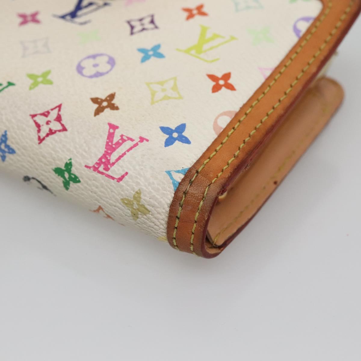 LOUIS VUITTON Multicolor Portefeuille Viennois Wallet White M92987 Auth bs29084