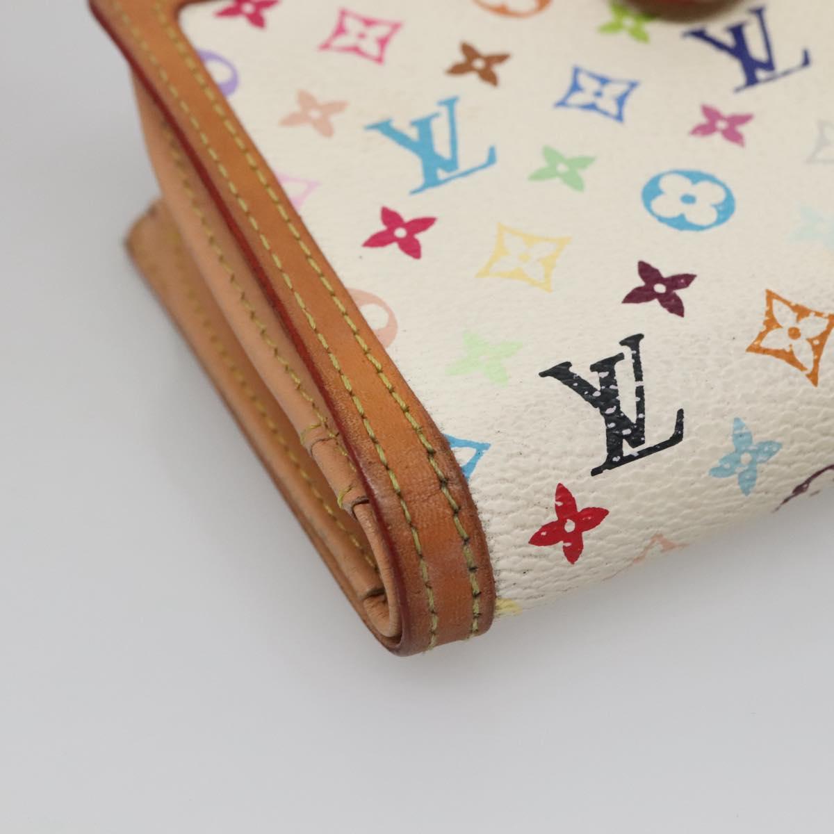 LOUIS VUITTON Multicolor Portefeuille Viennois Wallet White M92987 Auth bs29084