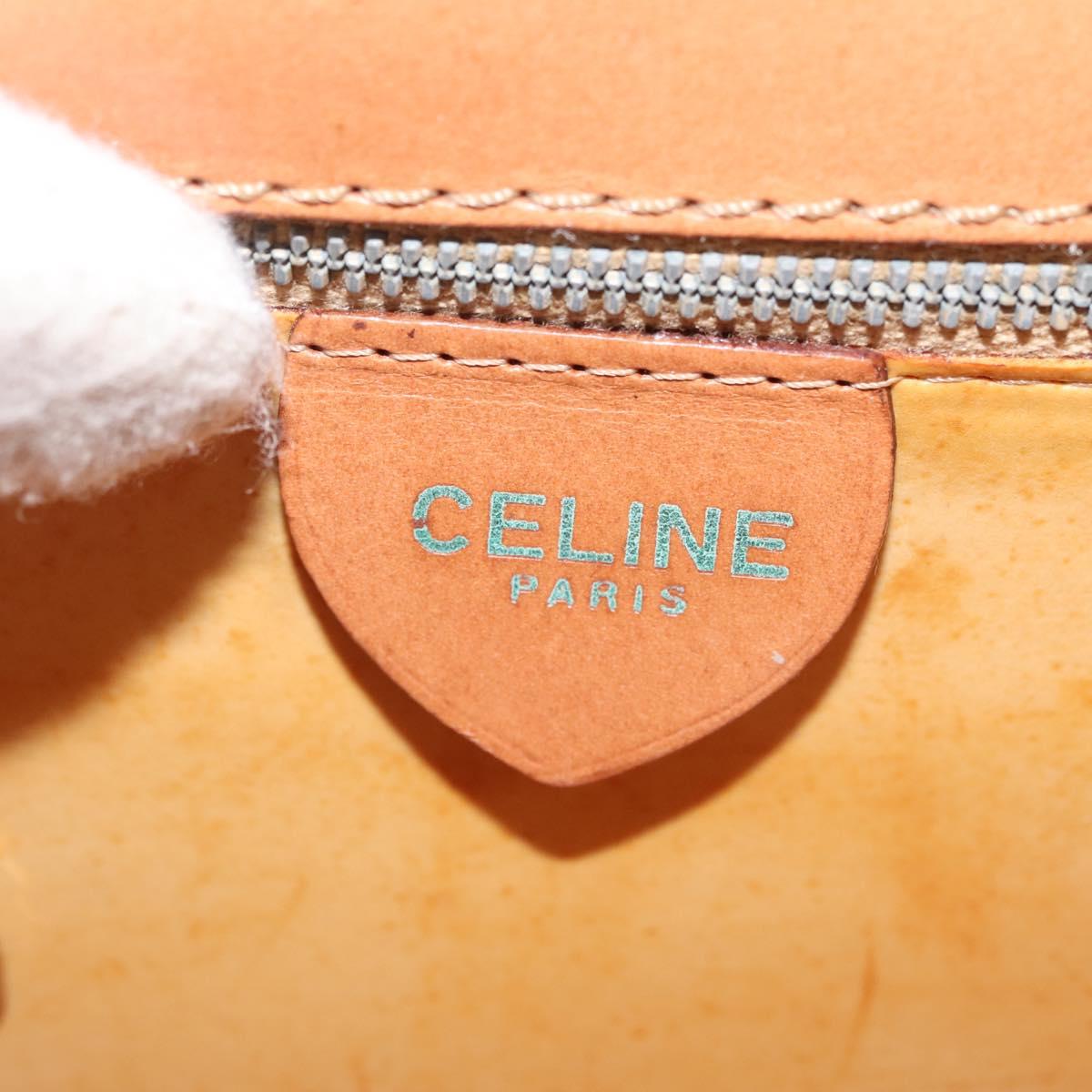CELINE Macadam Canvas Shoulder Bag PVC Leather Brown Gold Auth bs29090