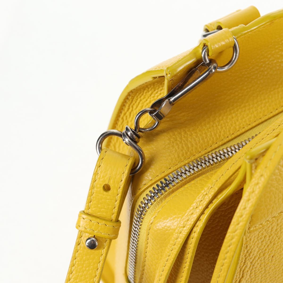 BALENCIAGA Neo Classic City Bag Leather 2way Yellow Silver 638521 Auth bs29099M