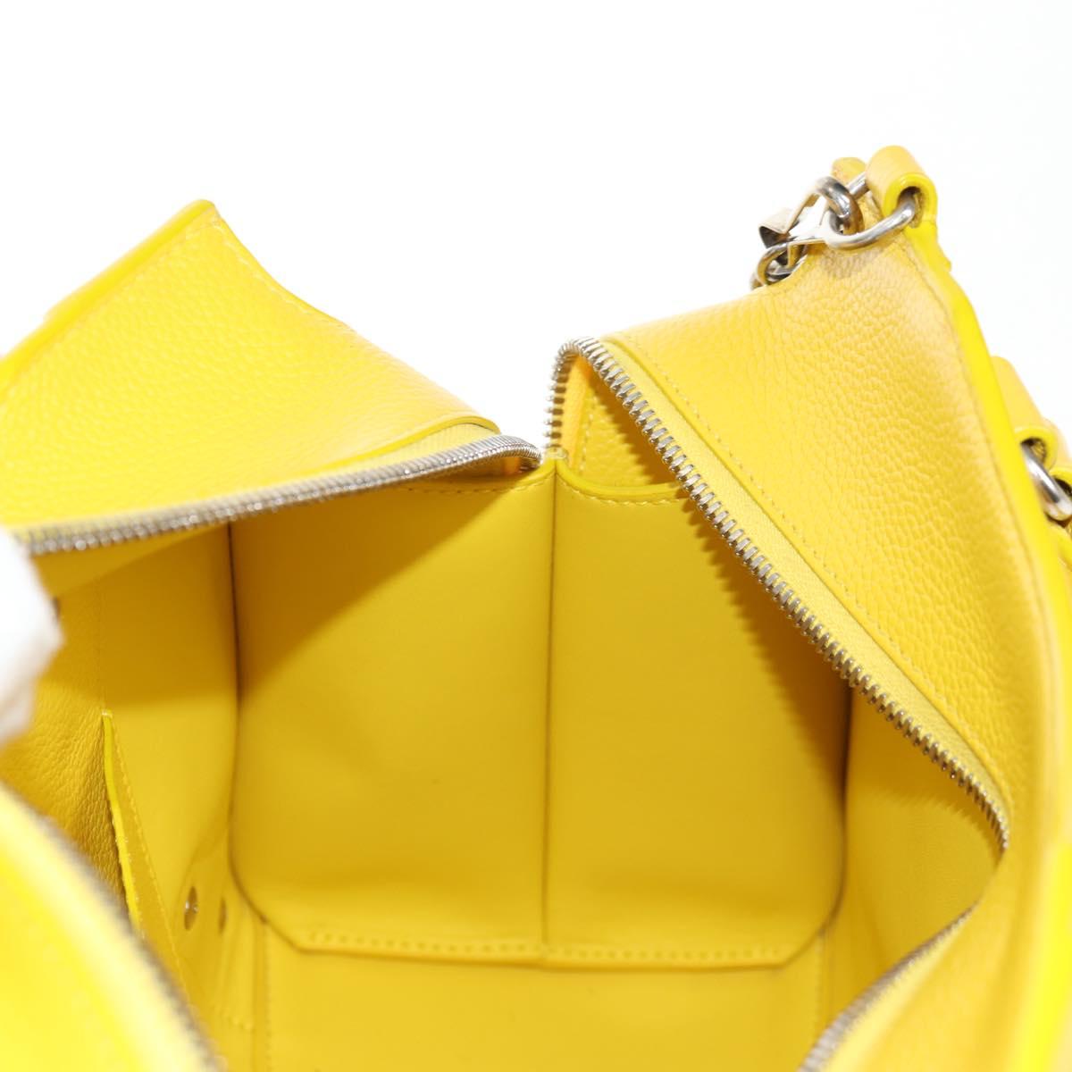 BALENCIAGA Neo Classic City Bag Leather 2way Yellow Silver 638521 Auth bs29099M