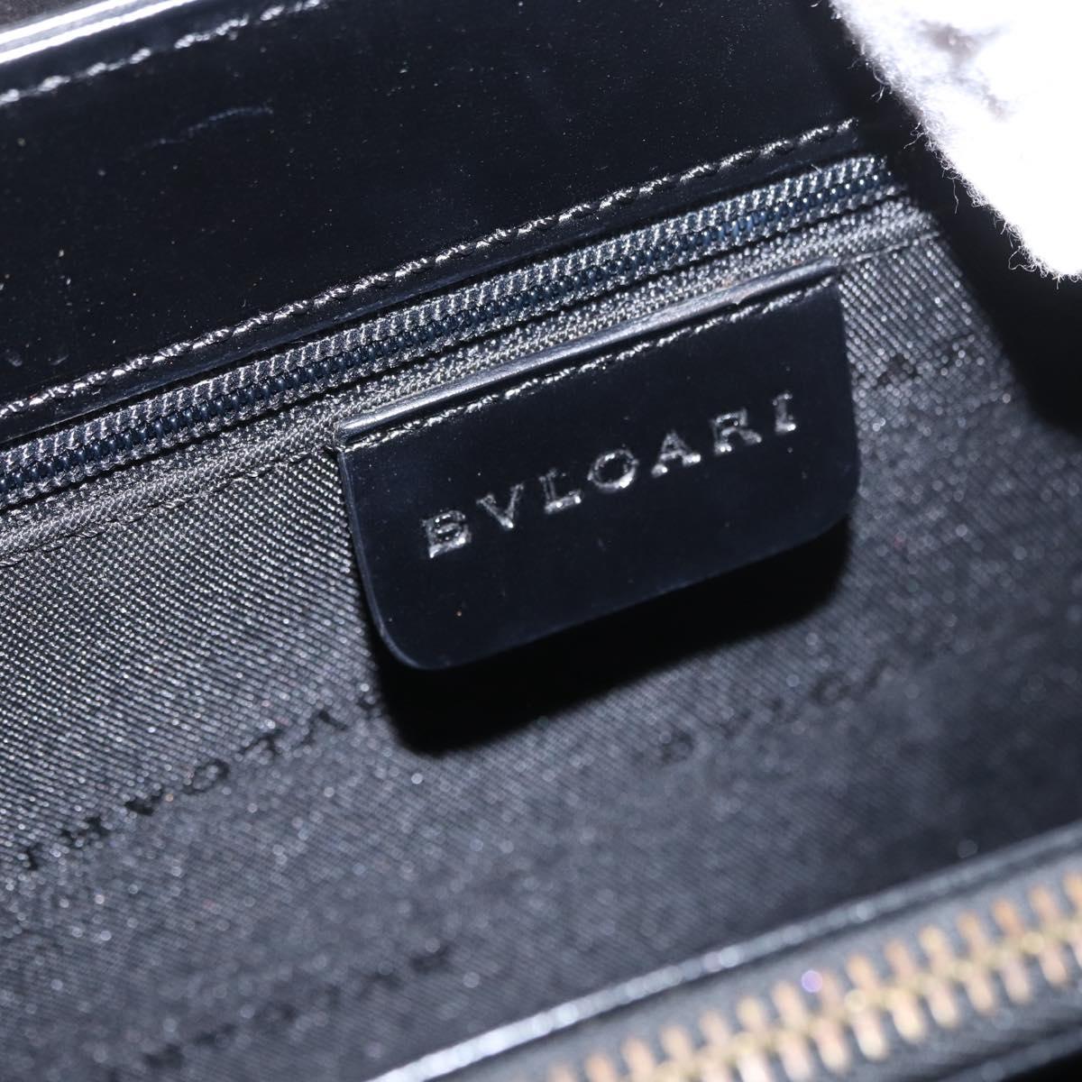 BVLGARI Hand Bag Leather 2way Gold Black Auth bs29102