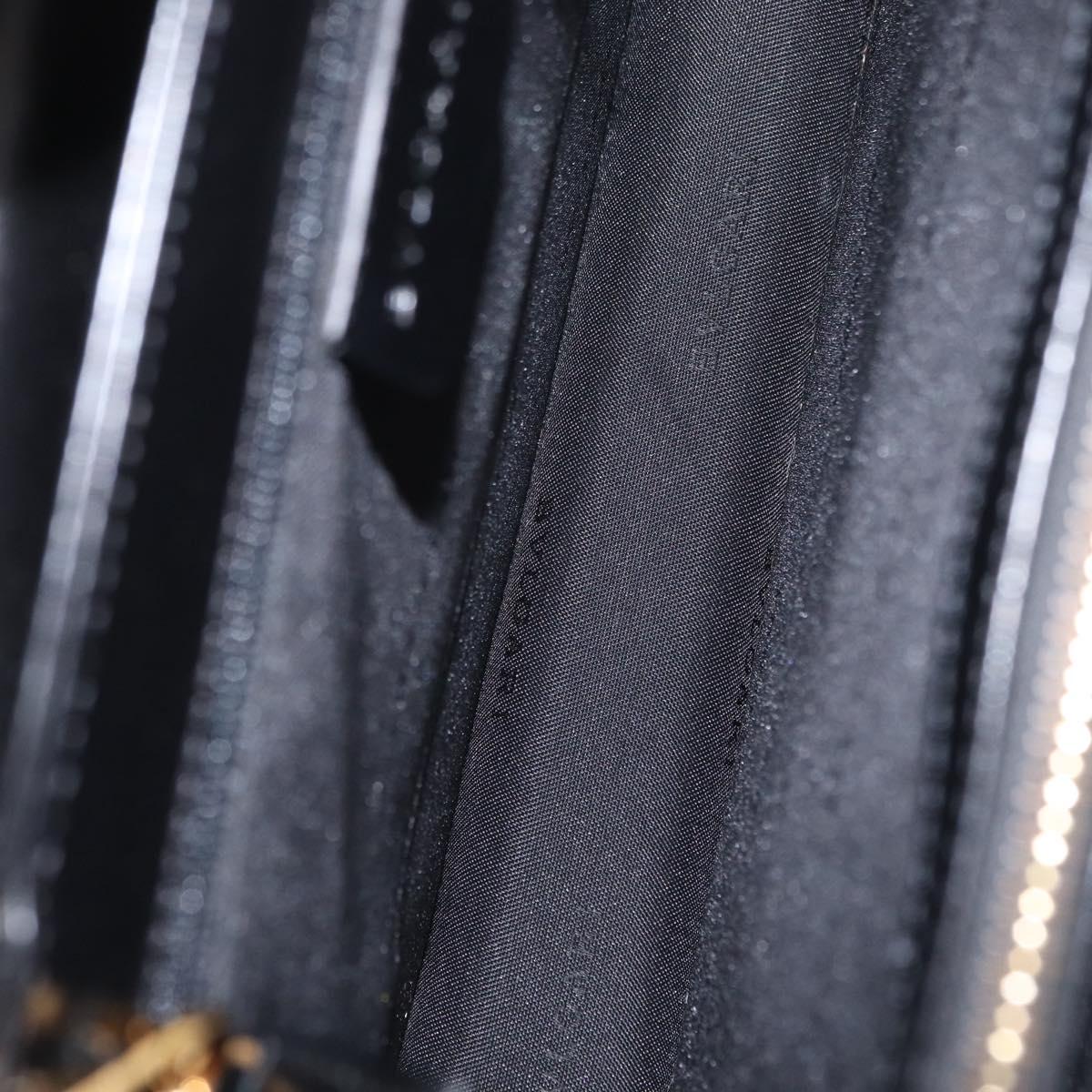 BVLGARI Hand Bag Leather 2way Gold Black Auth bs29102