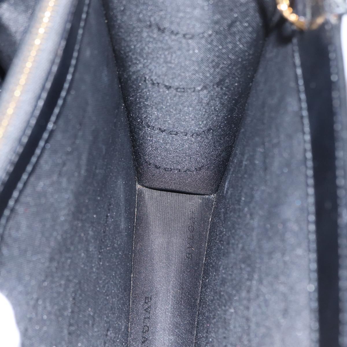 BVLGARI Hand Bag Leather 2way Gold Black Auth bs29102