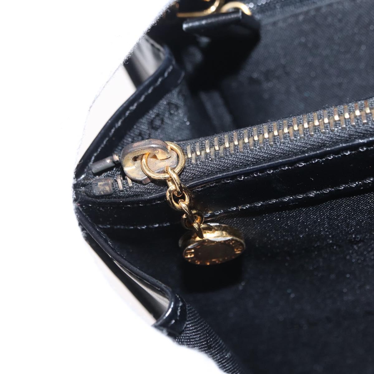 BVLGARI Hand Bag Leather 2way Gold Black Auth bs29102