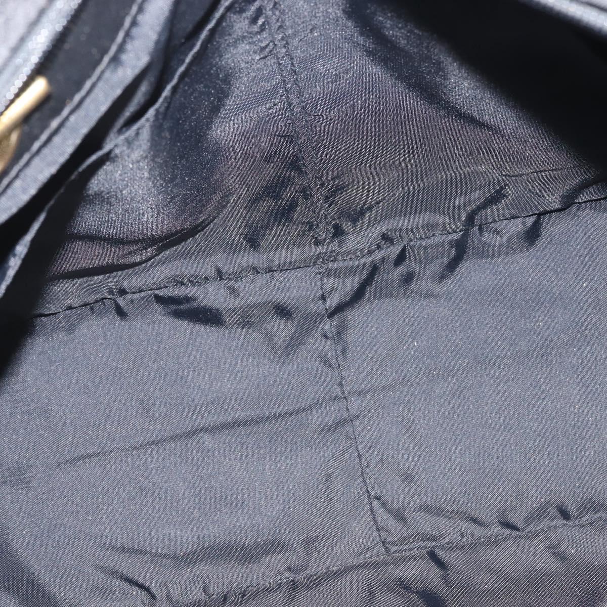 MCM Logogram Vicetos Chain Tote Bag PVC Black Gold Auth bs29106