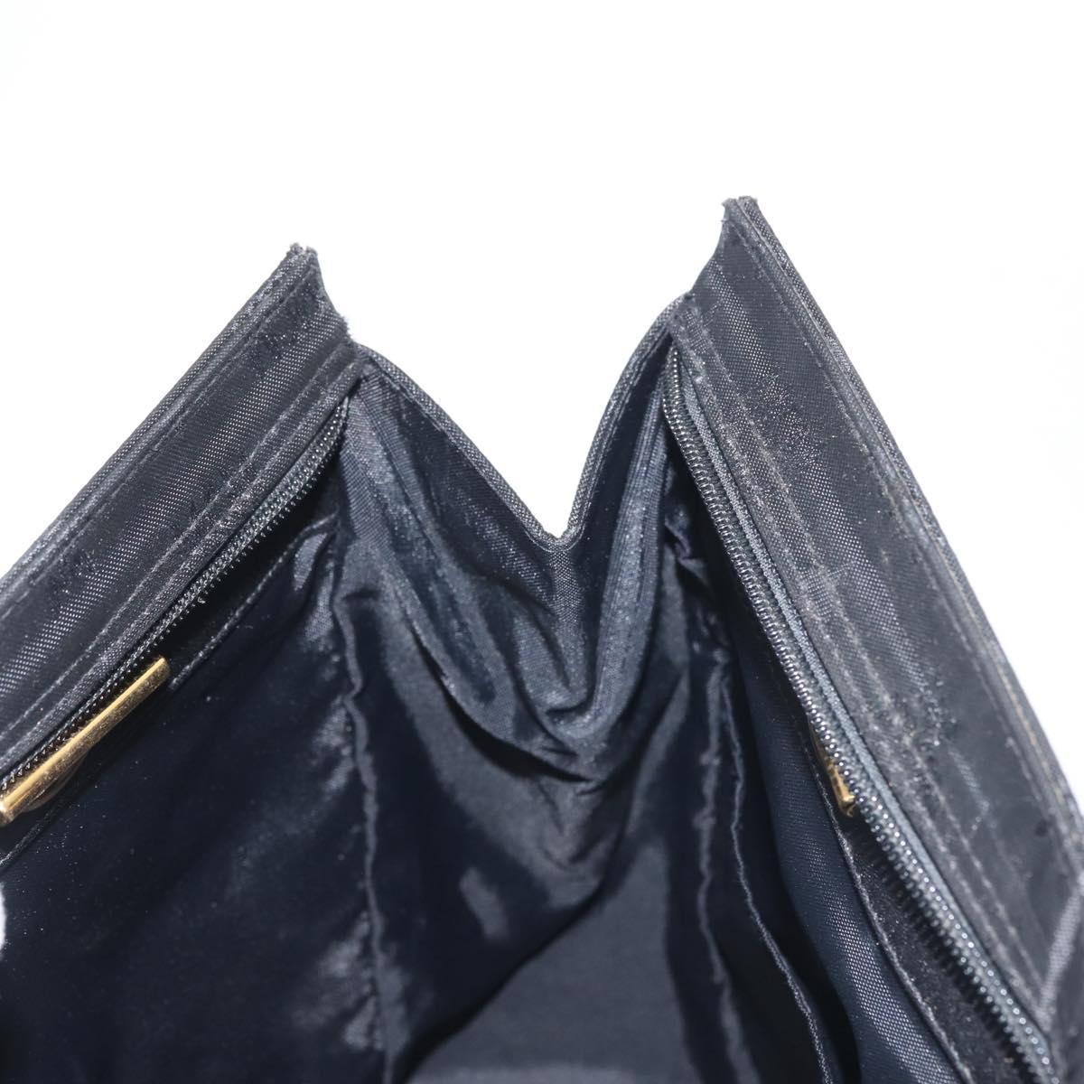 MCM Logogram Vicetos Chain Tote Bag PVC Black Gold Auth bs29106