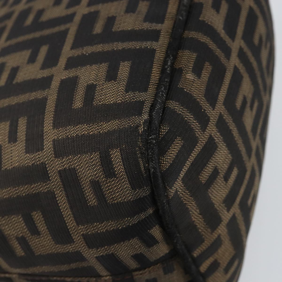 FENDI Zucca Canvas Mamma Baguette Shoulder Bag Black Brown Auth bs29108