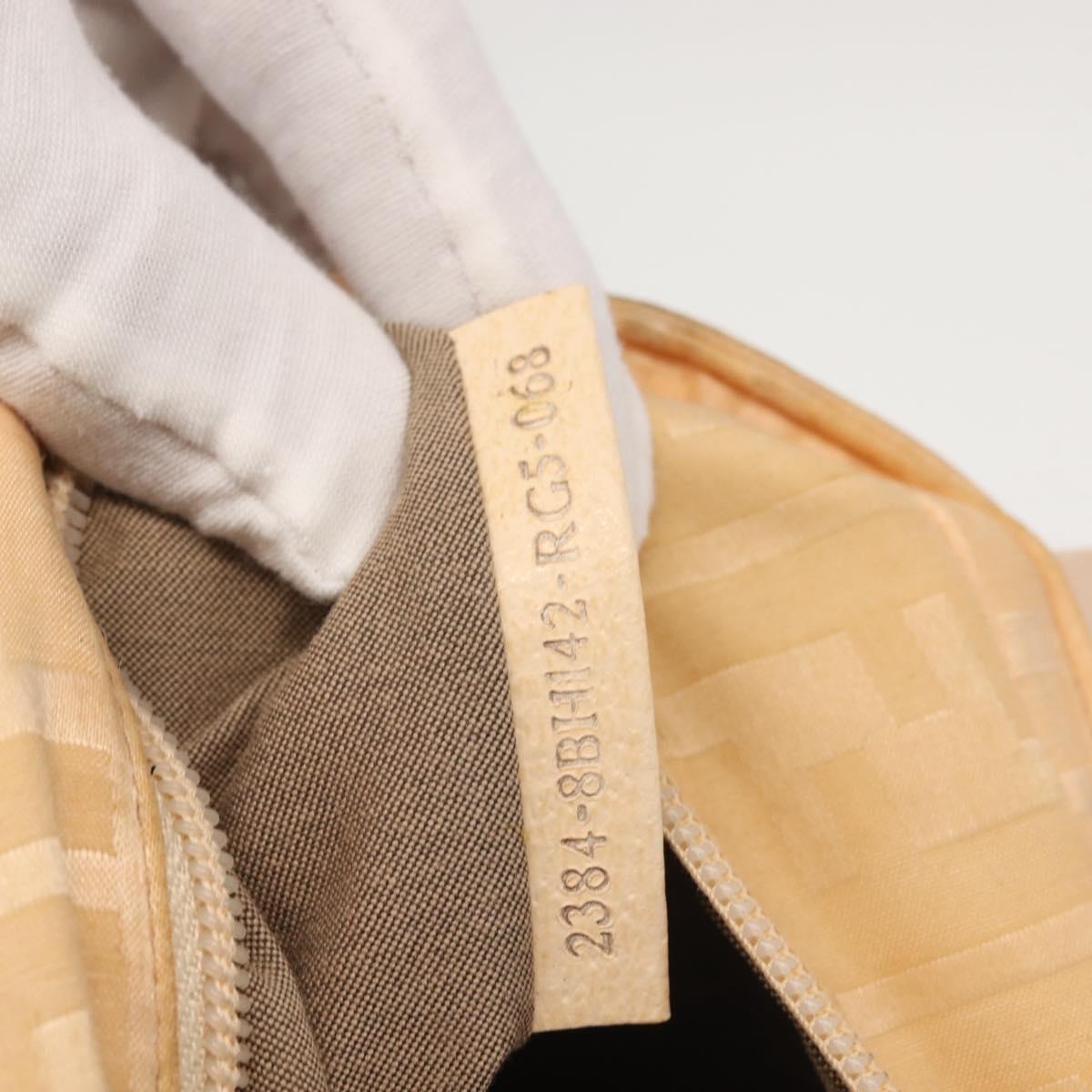 FENDI Zucca Canvas Hand Bag Beige Auth bs29109