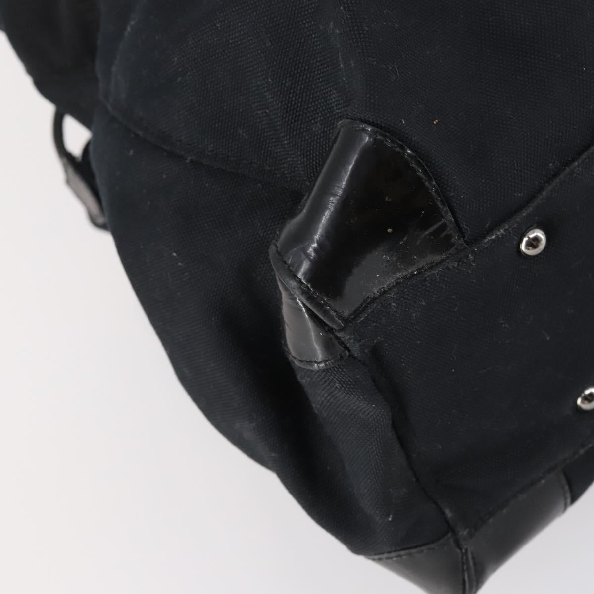 Salvatore Ferragamo Vala Tote Bag Canvas Black Silver Auth bs29114