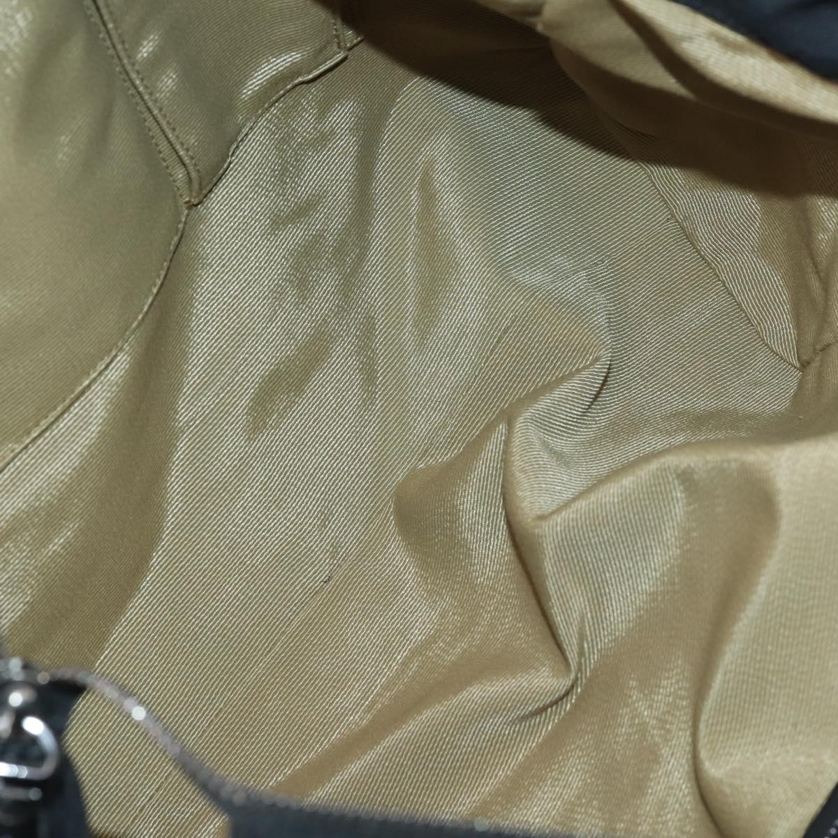 Salvatore Ferragamo Vala Tote Bag Canvas Black Silver Auth bs29114