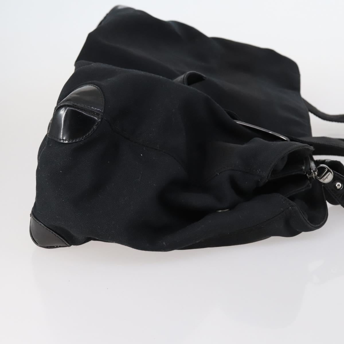 Salvatore Ferragamo Vala Tote Bag Canvas Black Silver Auth bs29114