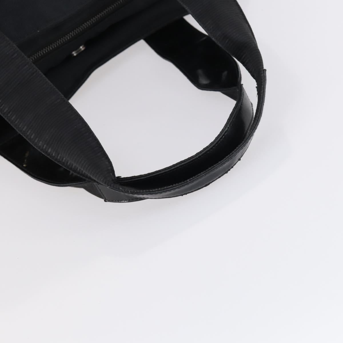 Salvatore Ferragamo Vala Tote Bag Canvas Black Silver Auth bs29114