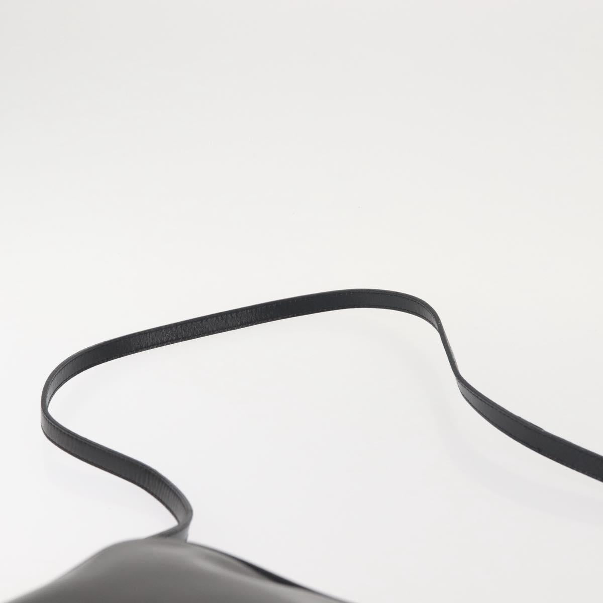 Salvatore Ferragamo Shoulder Bag Leather Black Gold Auth bs29115