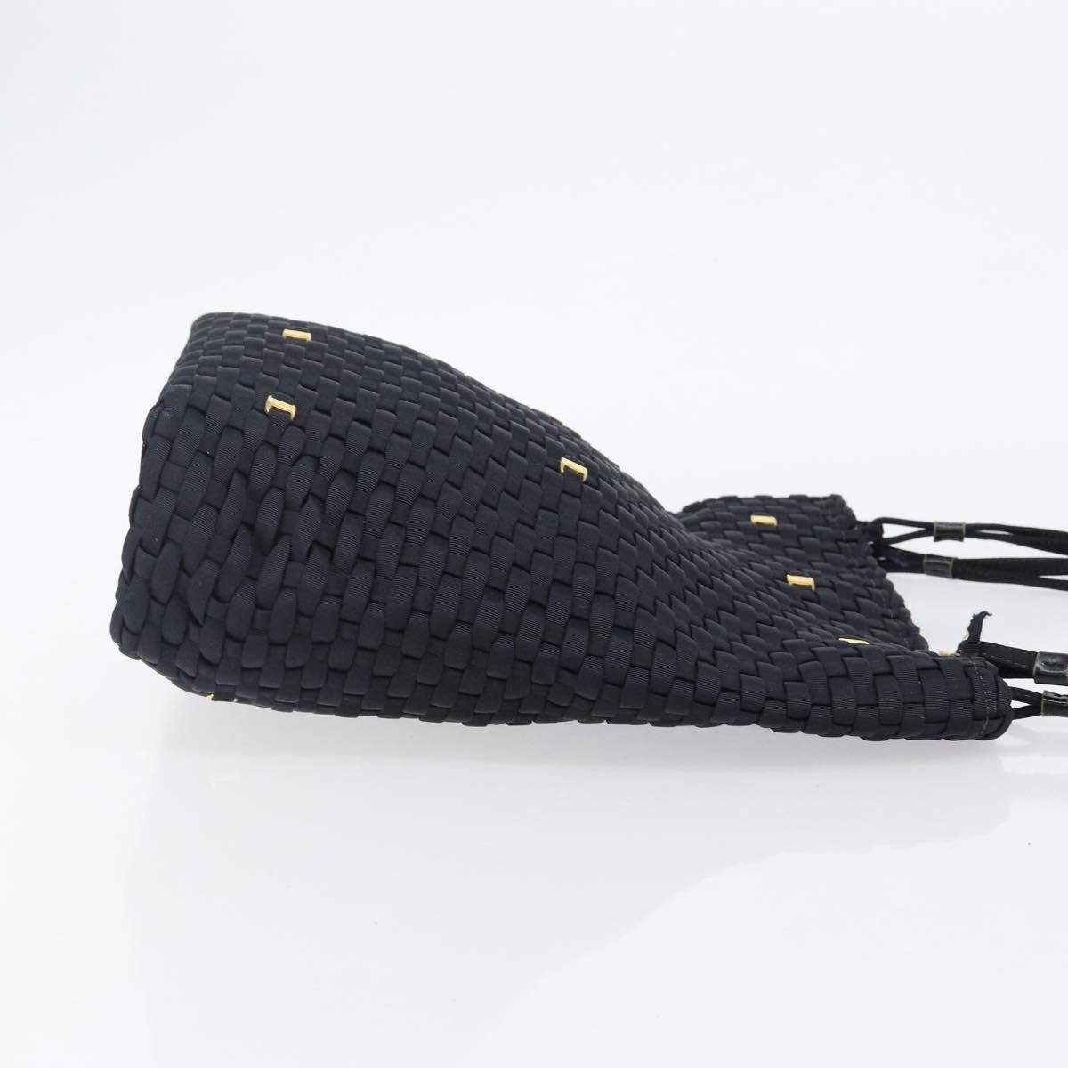 Salvatore Ferragamo Vala Shoulder Bag Nylon Black Gold Auth bs29122