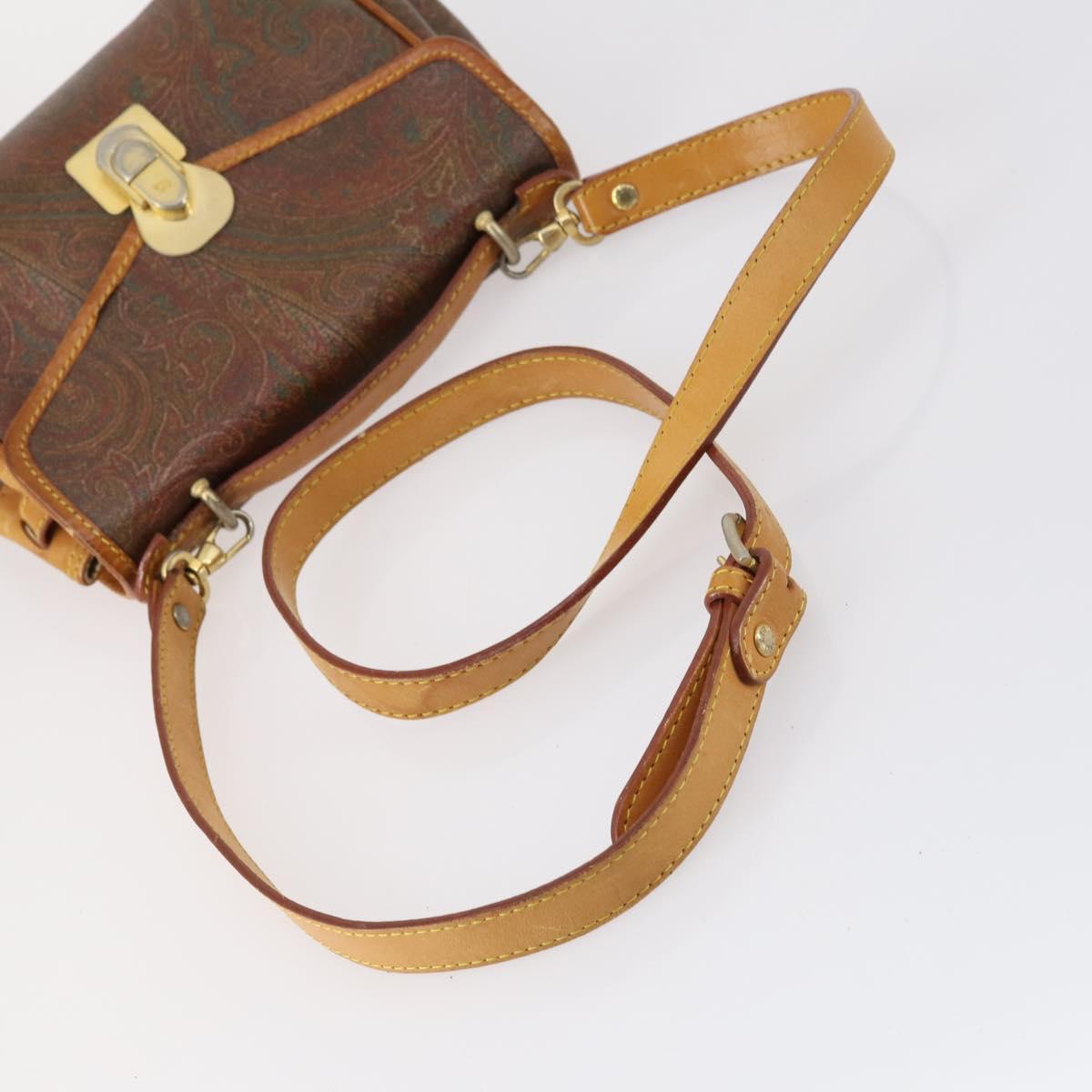 ETRO Paisley Shoulder Bag PVC 3Set Brown Auth bs29135