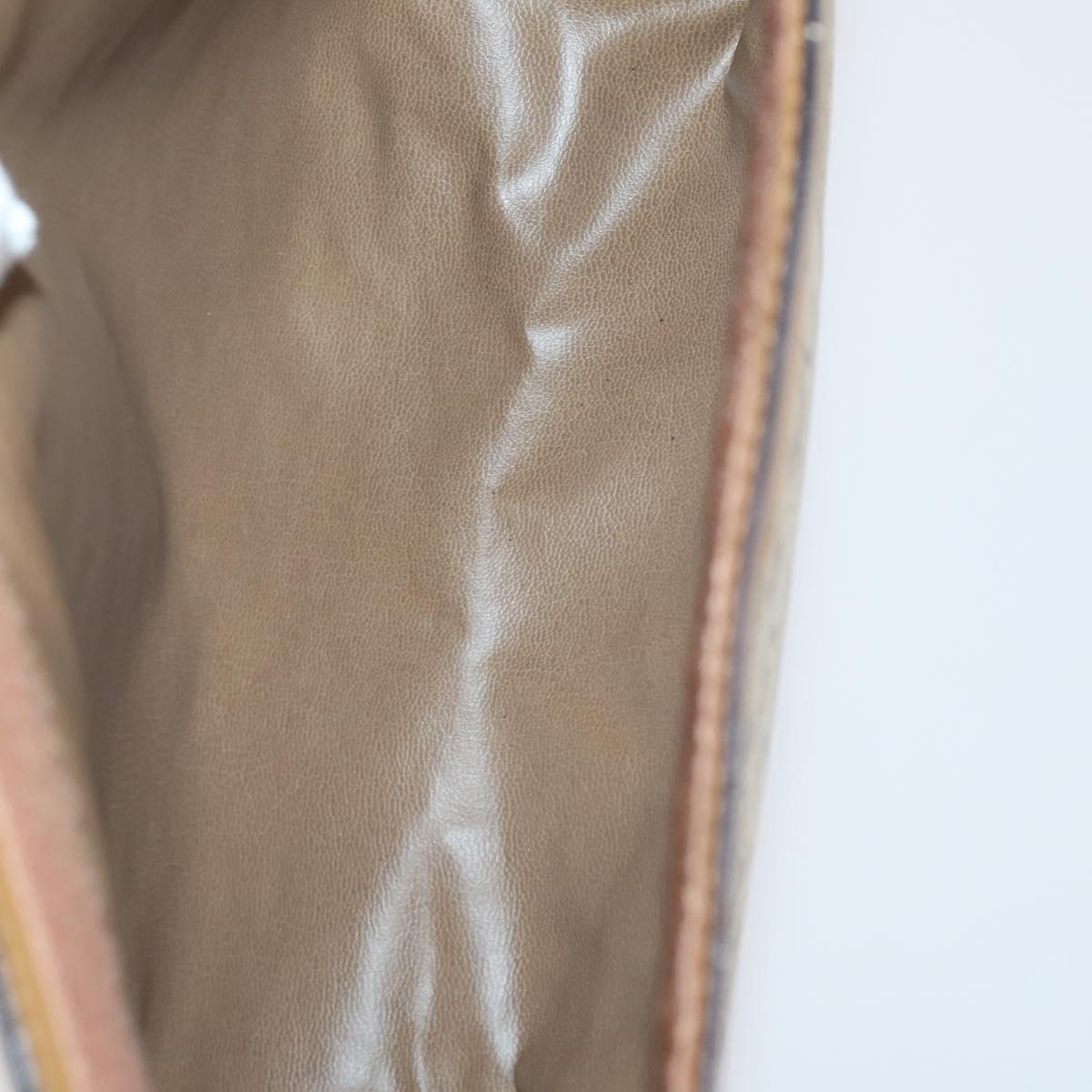 CELINE Macadam Canvas Clutch Bag PVC 4Set Brown Beige Auth bs29137