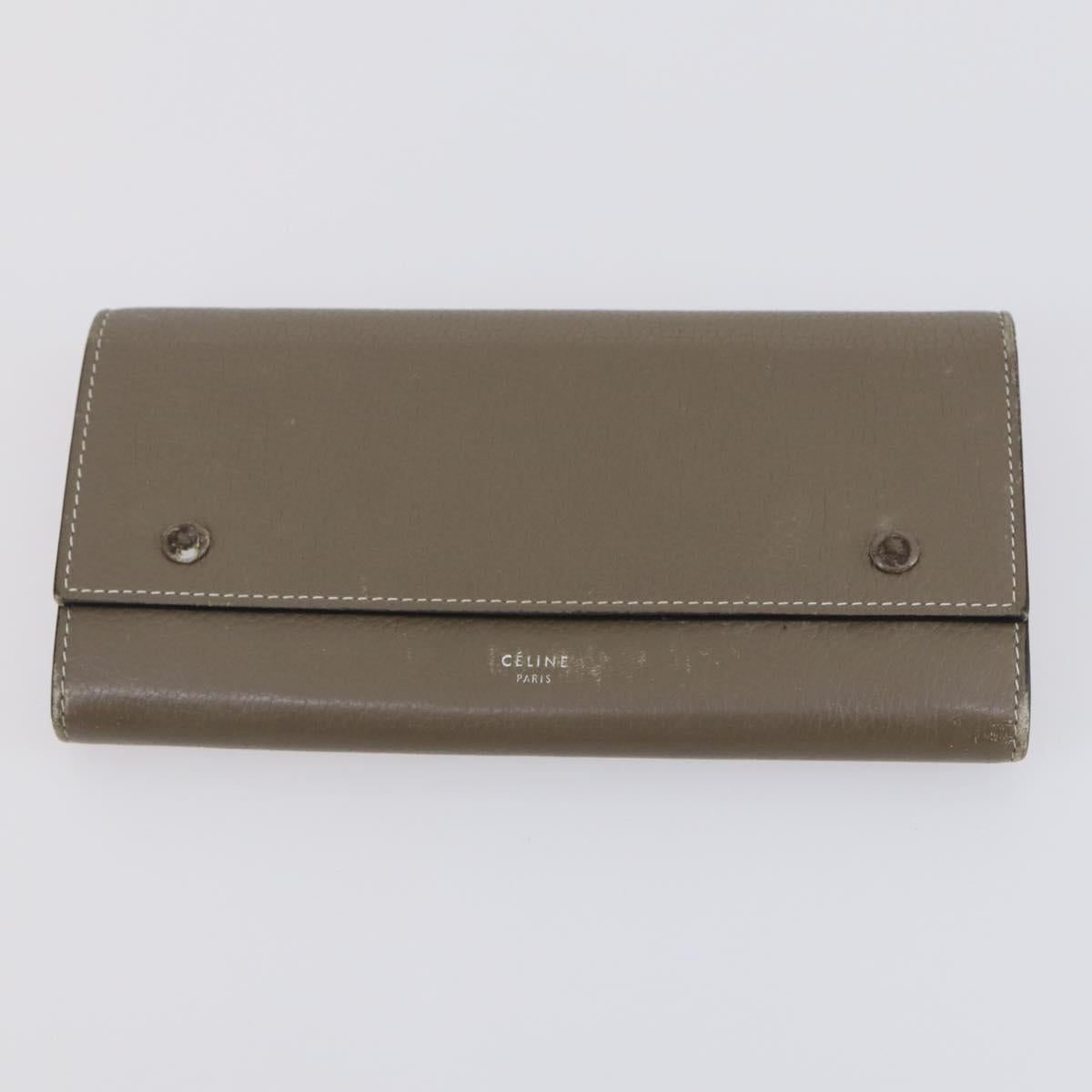 CELINE Macadam Canvas Clutch Bag PVC 4Set Brown Beige Auth bs29137