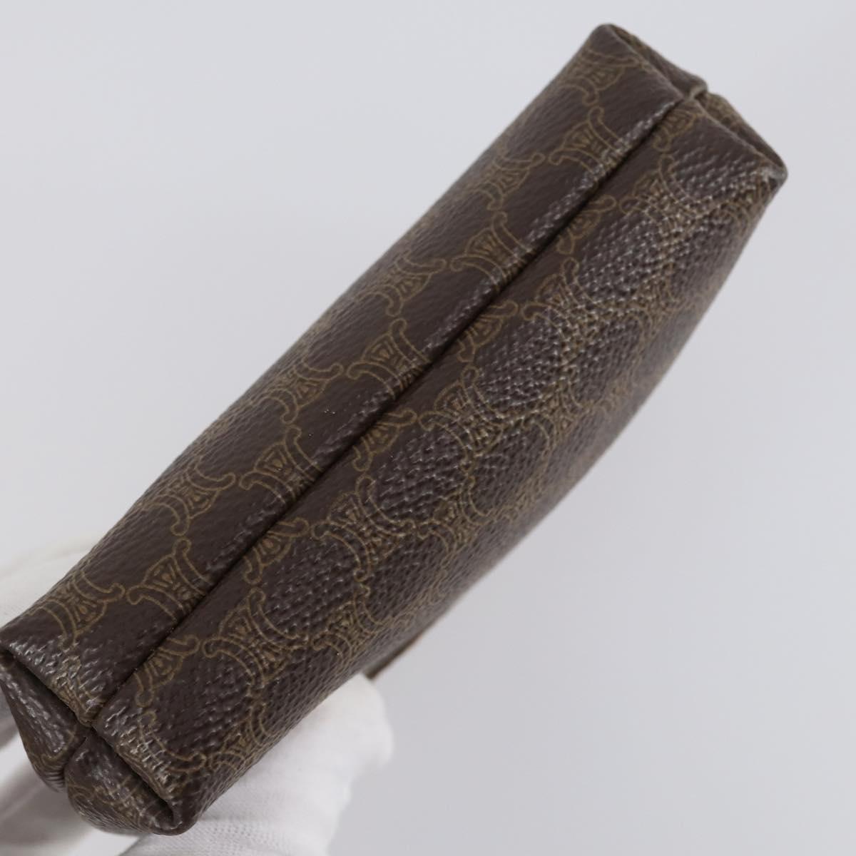 CELINE Macadam Canvas Clutch Bag PVC 4Set Brown Beige Auth bs29137