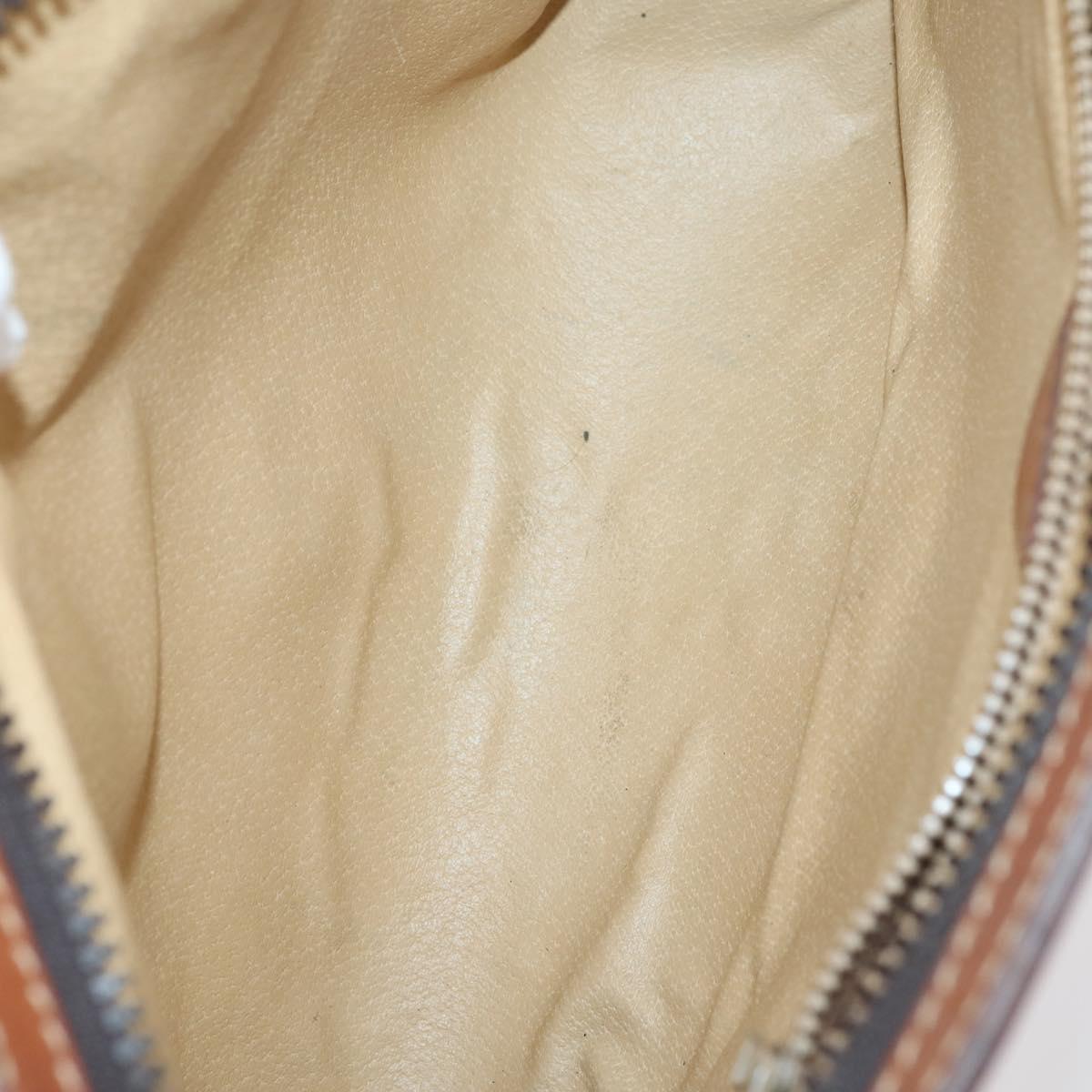 CELINE Macadam Canvas Clutch Bag PVC 4Set Brown Beige Auth bs29137