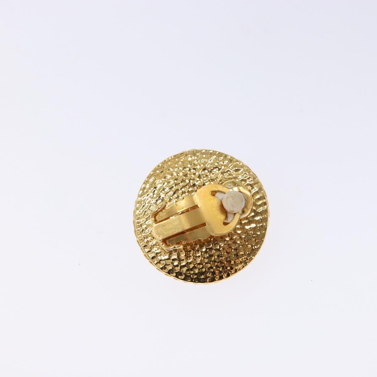 CHANEL Earring metal Gold CC Auth bs29159