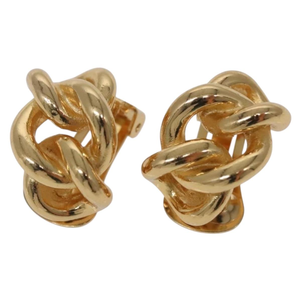 Christian Dior Earring metal Gold Auth bs29162