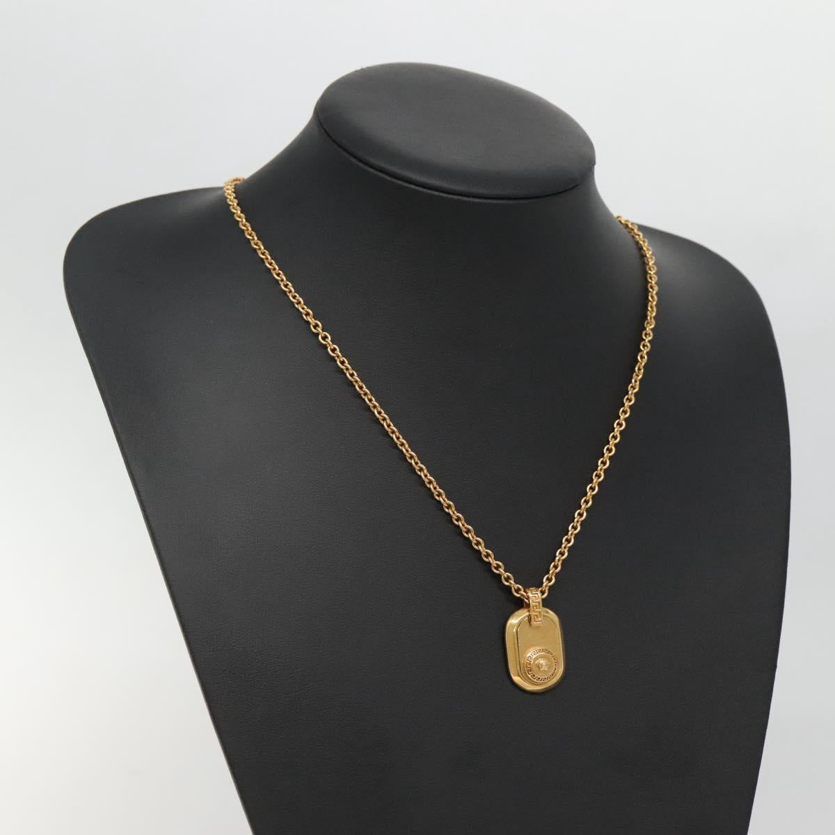 VERSACE Necklace metal Gold Auth bs29163