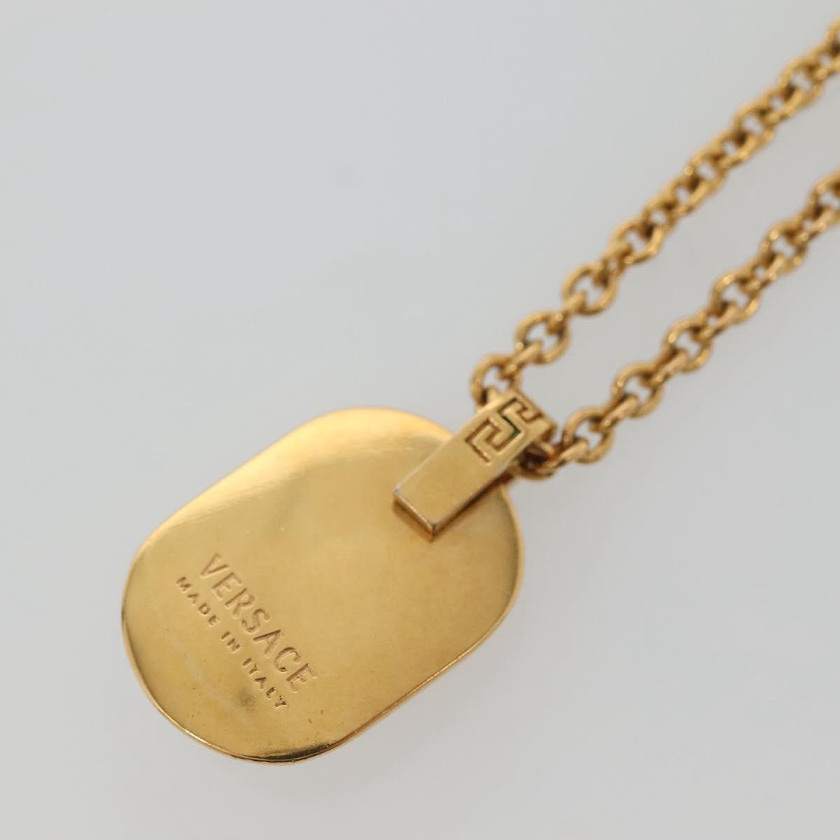 VERSACE Necklace metal Gold Auth bs29163