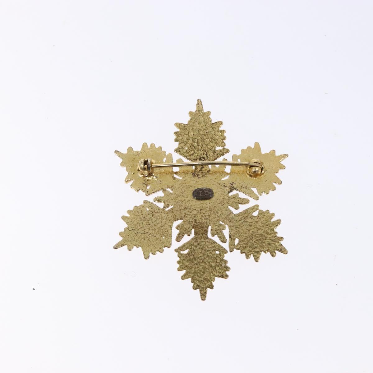 CHANEL Brooch metal Gold Tone CC Auth bs29167