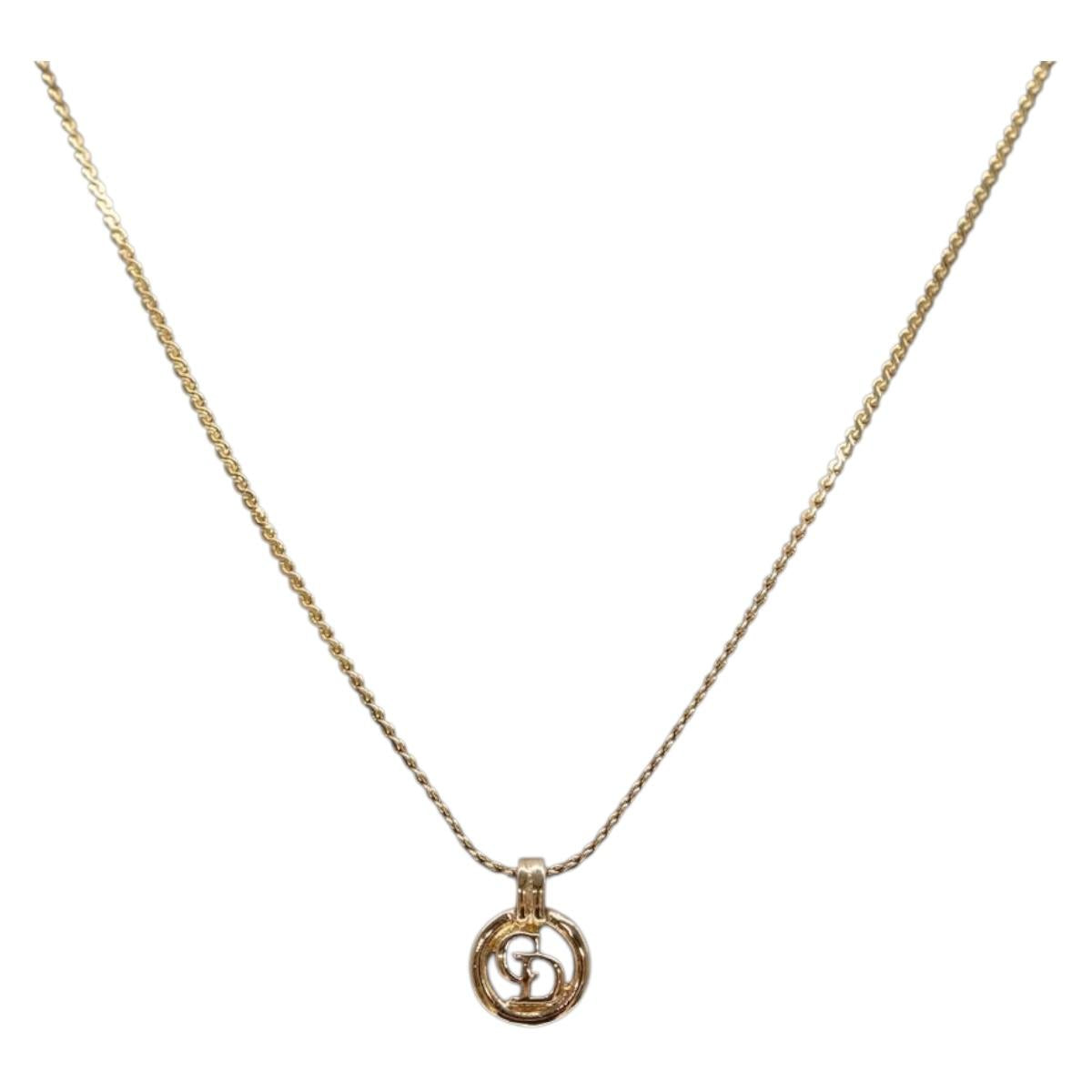 Christian Dior Necklace metal Gold Auth bs29171