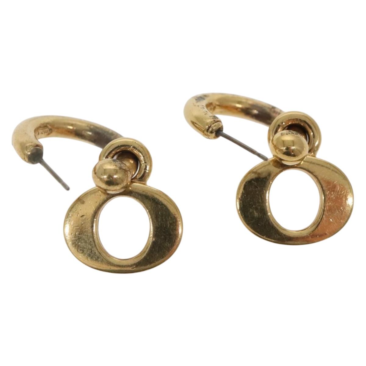 Christian Dior Pierce Earring metal Gold Auth bs29177
