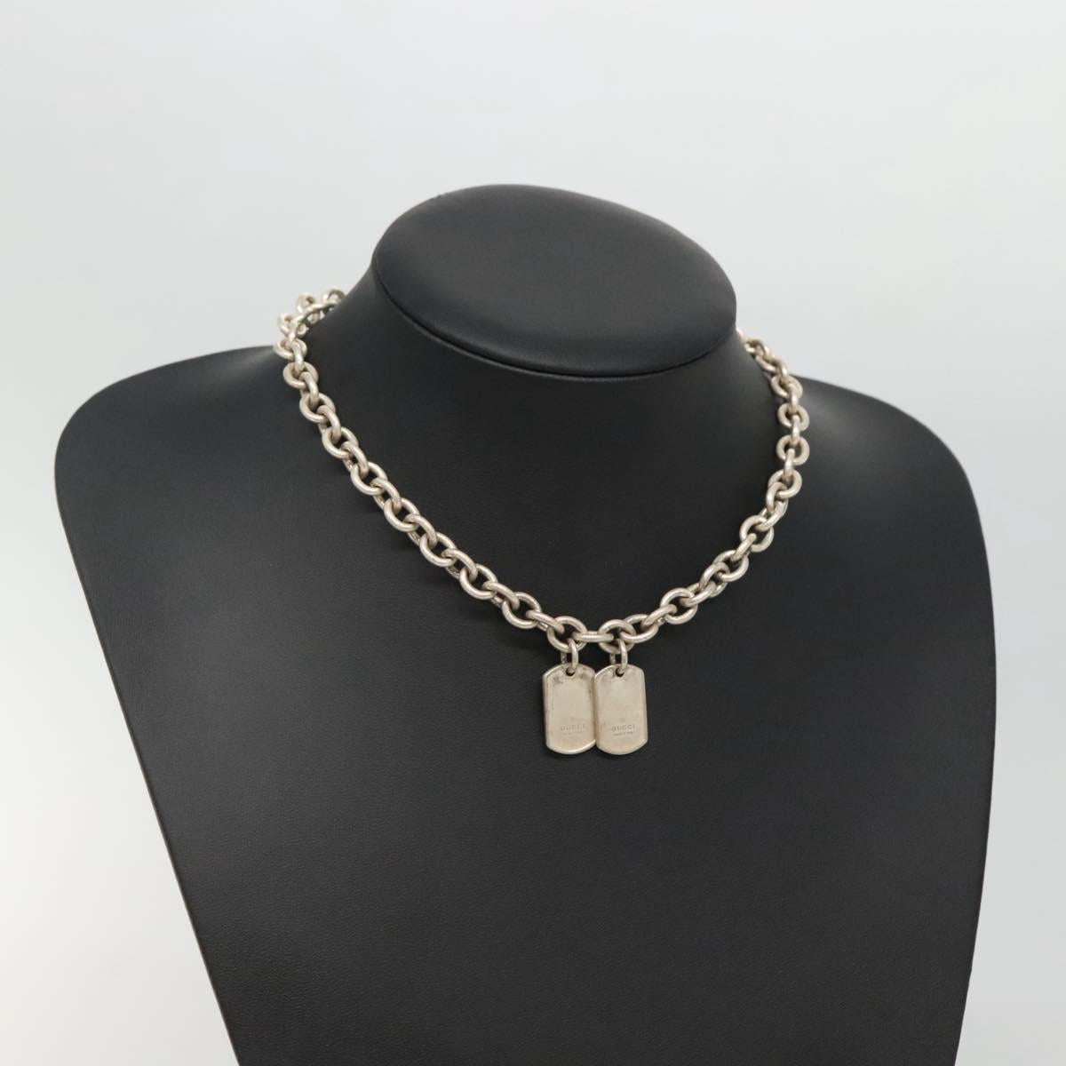 GUCCI Necklace metal Silver Auth bs29179