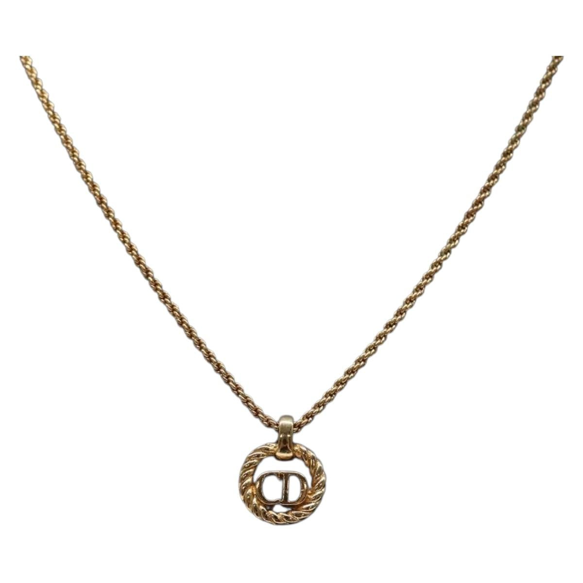 Christian Dior Necklace metal Gold Auth bs29180
